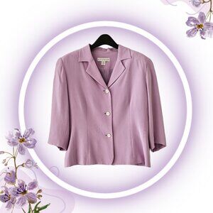 Petite Sophisticate Single-Breasted 100% Silk Blazer | Like New | 10P | Lavender